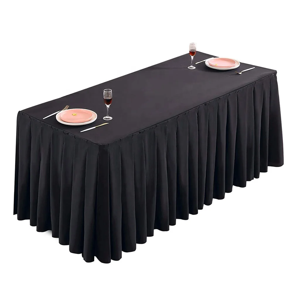 Cheap Tablecloths Table Skirt Decoration Black Tablecloth Skirts For