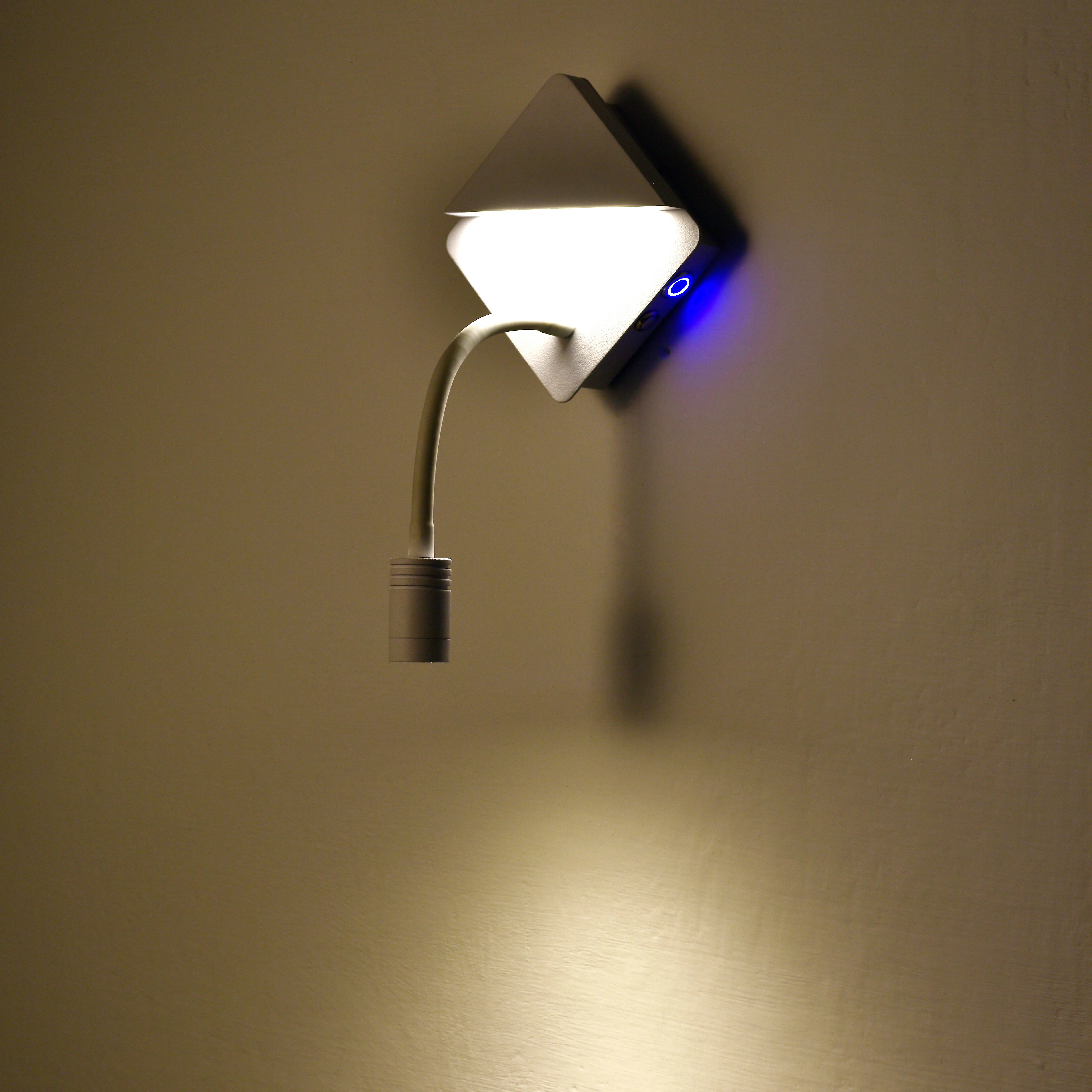 Indoor fashion  modern hotel bedroom bed headboard wall night light surface led reading wall lamp