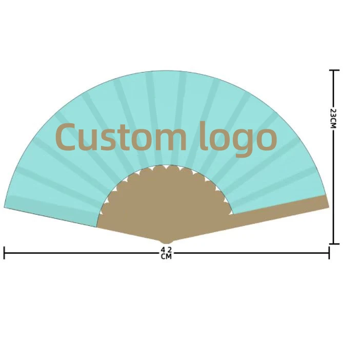 Custom printed logo plastic hand fan fabric folding fan for promotional gift