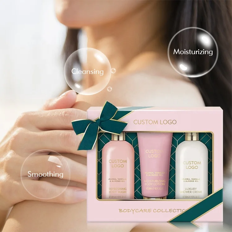 Wholesale skincare set best selling products private label moisturizing body wash shower creme body lotion bodycare set