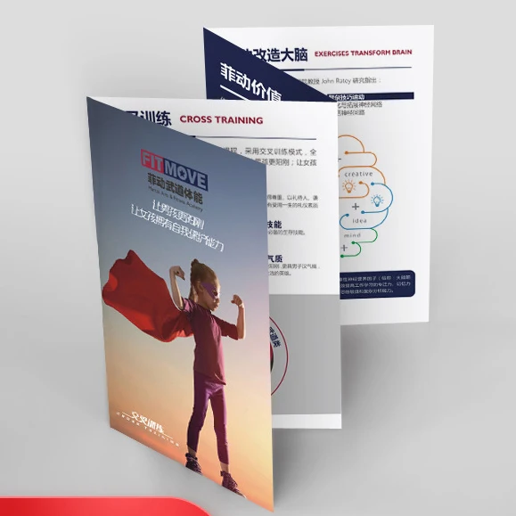 Customized Printed Waterproof Flyer Z-fold Brochure Instruction Manual Advertising Leaflet Takeout Menu Poster Printing