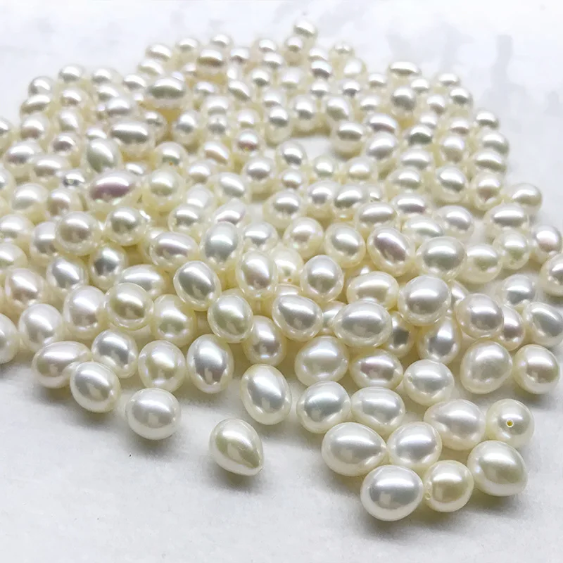 White Drop Pearl 5-10mm Half Hole 3A 4A Grade Loose Natural Freshwater Pearls for Necklaces Making Natural Pearl Jewelry