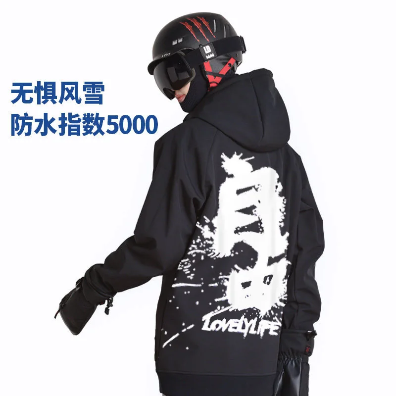  The Fine Quality Fur Collar Windproof One-piece Outdoor Fabric Ski Suit