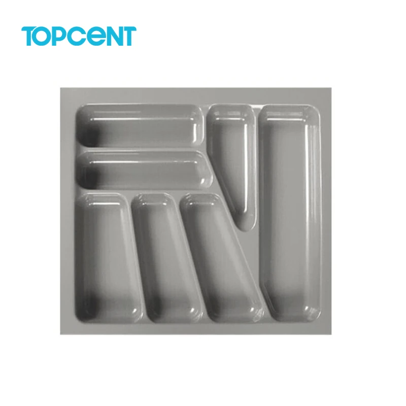 Topcent Food Grade PVC Plastic ABS rectangular Cutlery Tray Pull-out Storage Drawer Kitchen Cutlery Utensils Adjustable Drawer