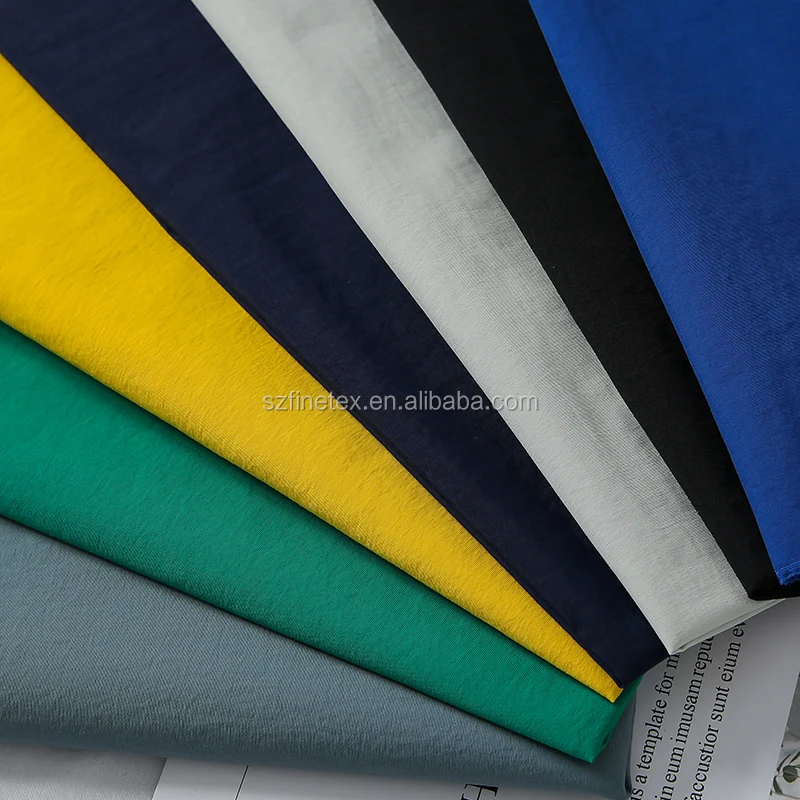 recycled nylon  228T full dull matte taslan crinkle fabric PU coated