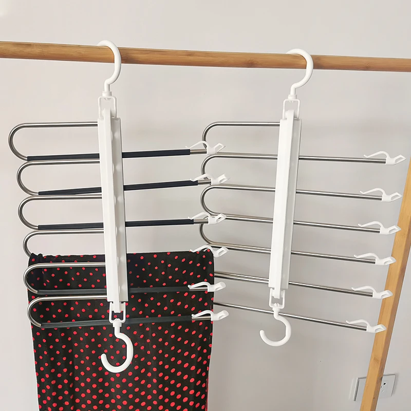 New six-layer multilayer multifunctional hanger Space Saving Pants hang clothes
