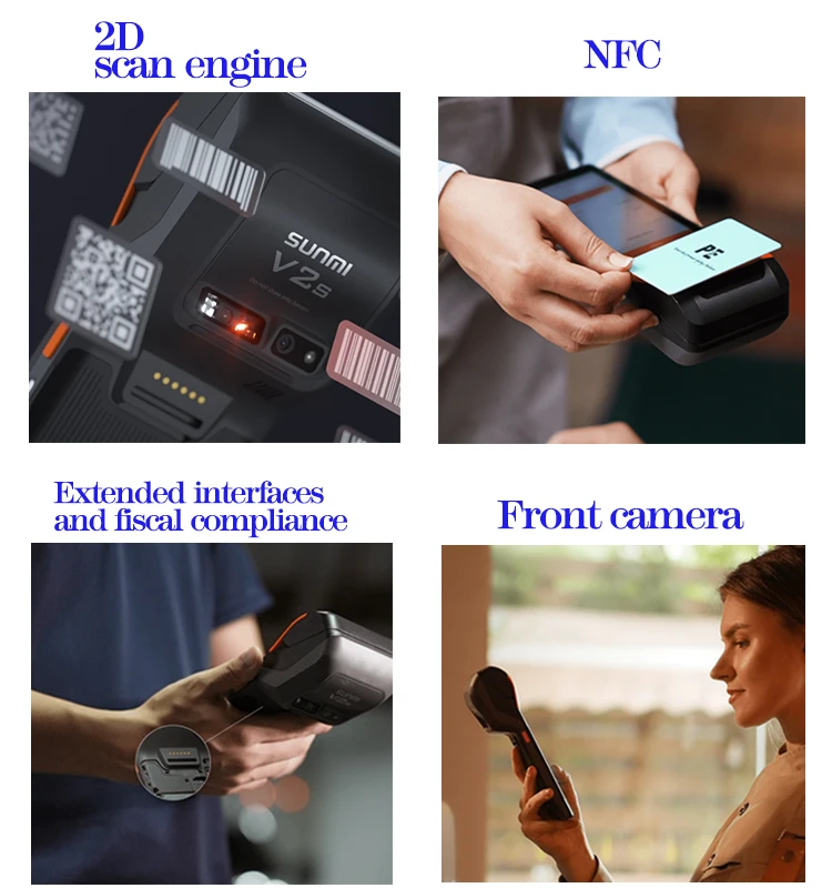 5 дюймовый сканер Android Smart Mobile 4G WiFi Портативный NFC POS-терминал с принтером