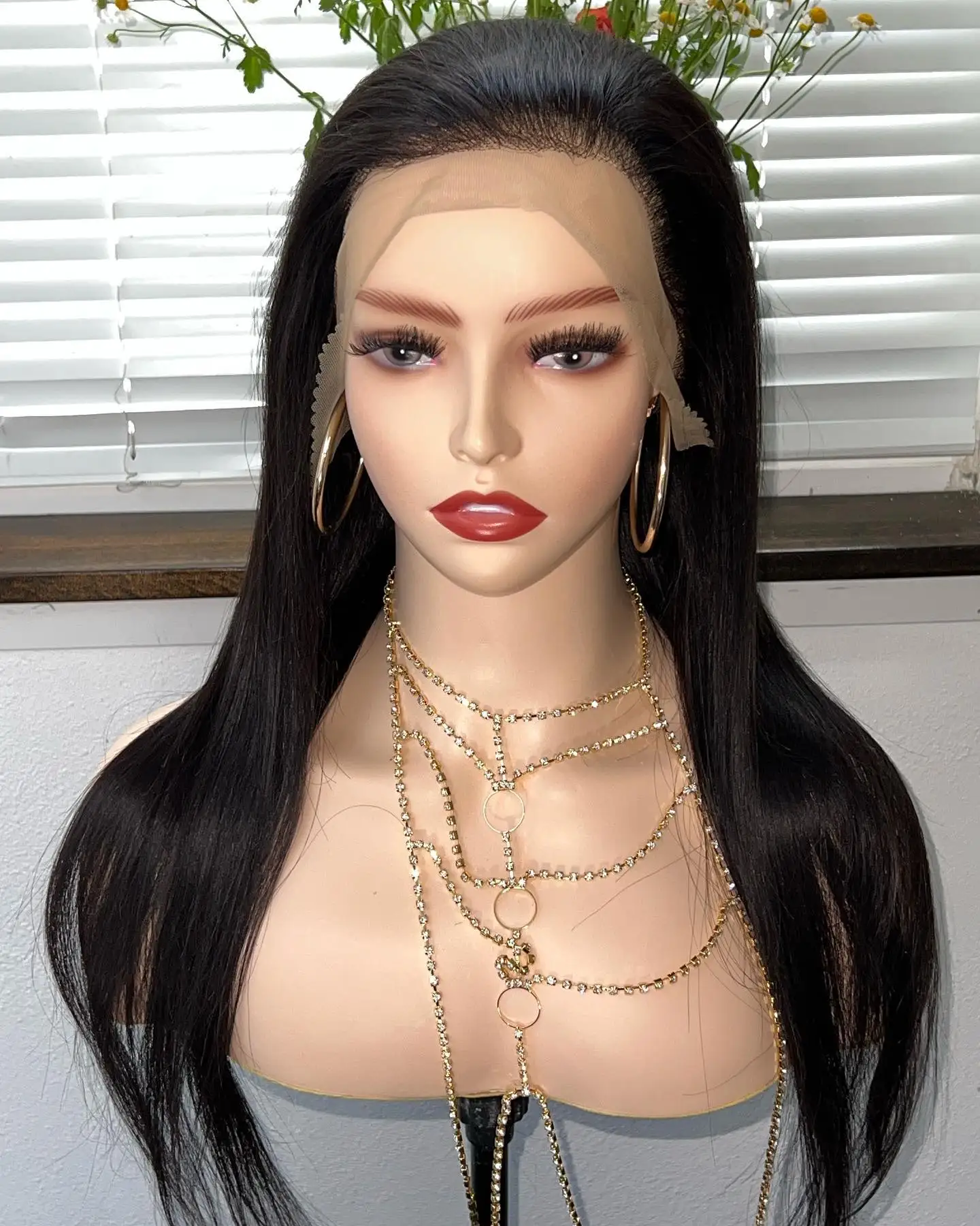 180% Super Double Drawn Rewy Brazilian Human Hair HD 13x4 Lace Front Wigs Virgin Straight Human Hair Transparent Lace Front Wigs