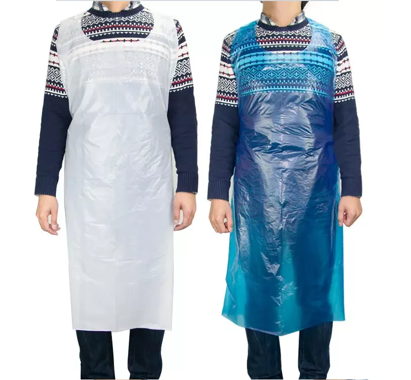 Водонепроницаемые полиэтиленовые белые пластиковые одноразовые фартуки в рулоне плоский пластиковый фартук для пищевых услуг