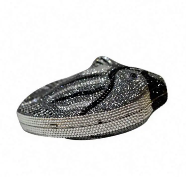 New Design Luxury Crystal Clutches Bags Rhinestone Clutch Bag  Fish Shape Clutch Handbags Wedding Party Purse