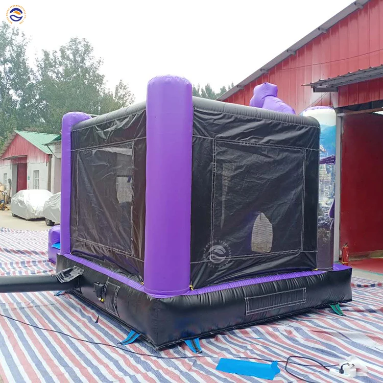 Black Inflatable Panther Bouncer Jumping Bouncy Castle Bounce House Combo Slide