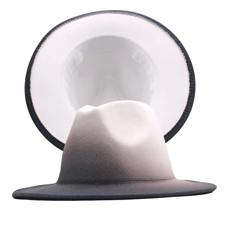 Low MOQFashion gradient color Fedora Hats for men and women jazz hat