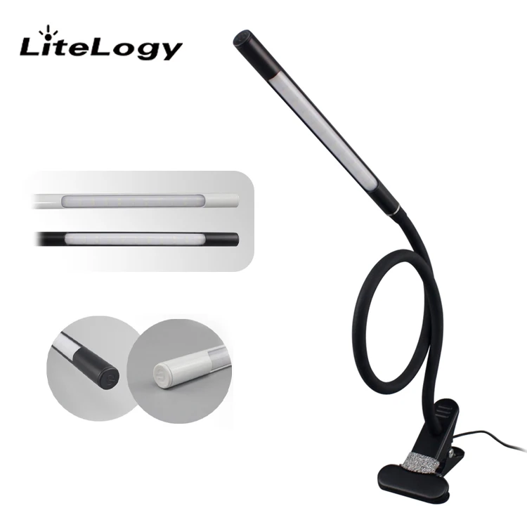 Modern 4.5w Clip On Desk Bed Led Reading Light Flexible Long Arm Gooseneck Clamp Table Led Desk Lamp