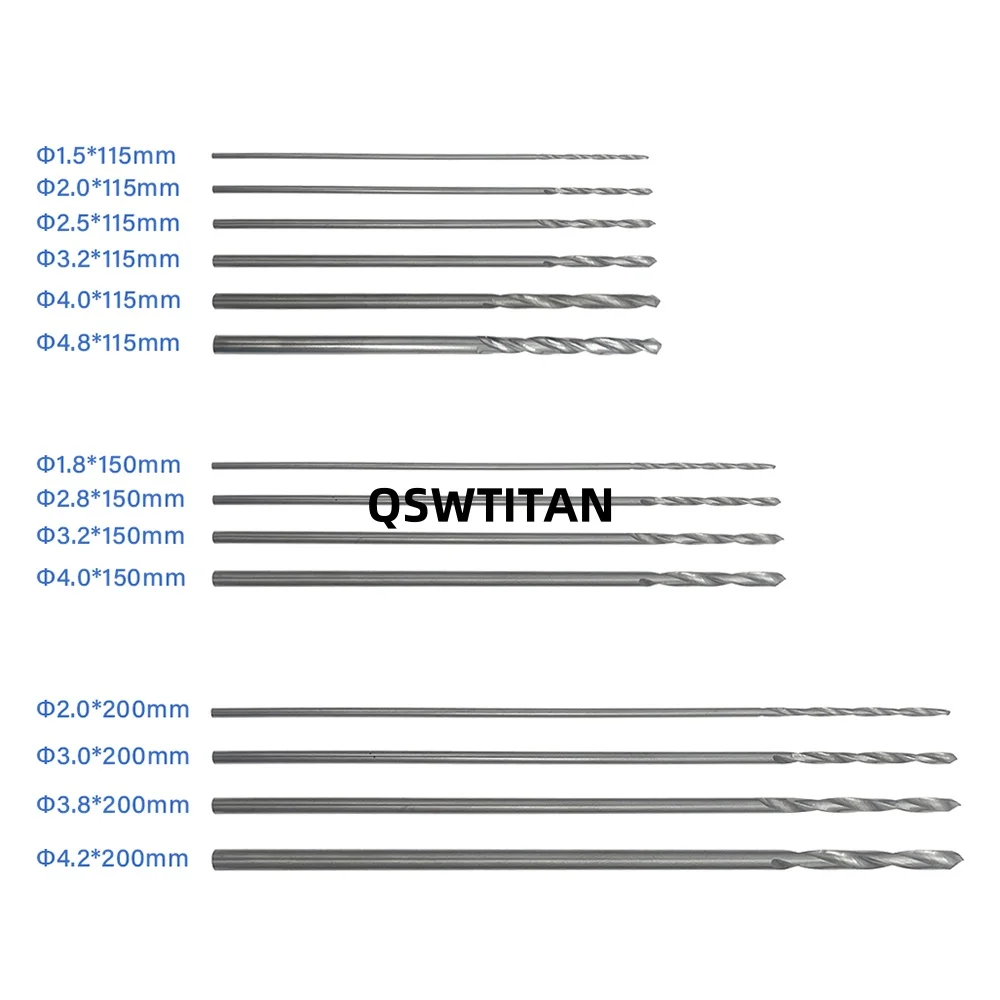 Orthopedic Stainless Steel Bone Drill Bits150mm 200mm veterinary Orthopedic Instrument 10pcs/set