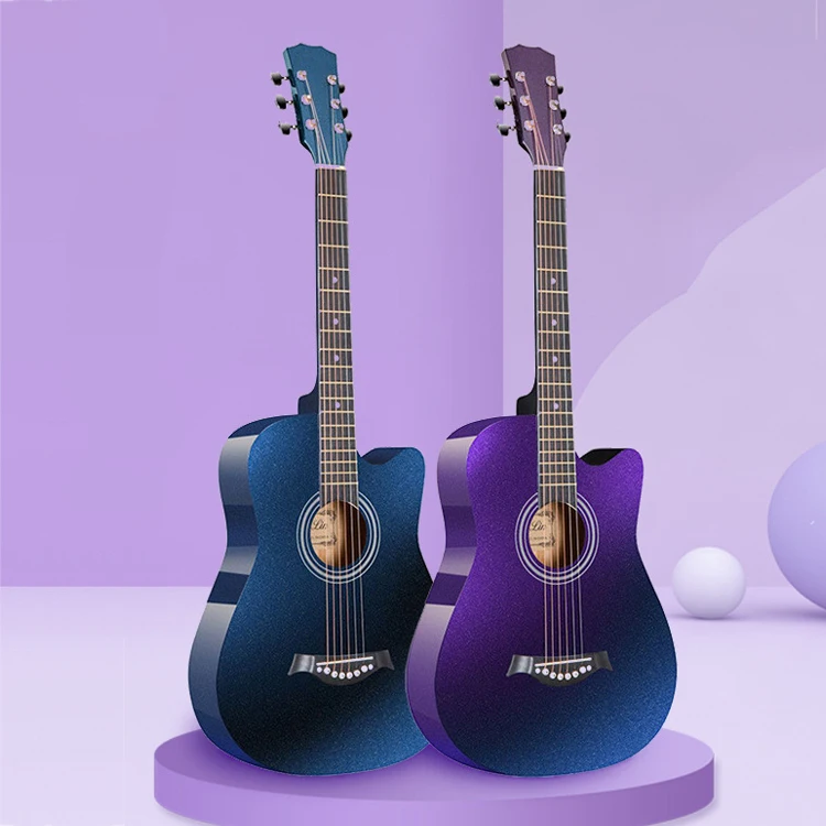 Paisen Chitarra_Acustica_Guitarra Stringed Instrument Gradient Basswood Colorful 38 Inch Beginner Folk Acoustic Guitar For Sale