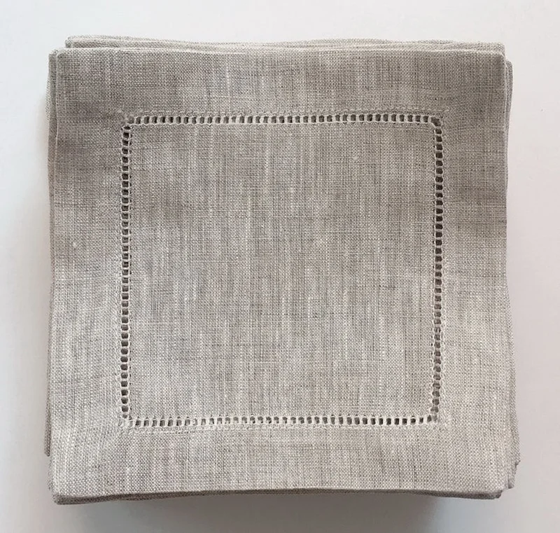 Ramie Cotton Hemstitch Cocktail Napkin Cloth