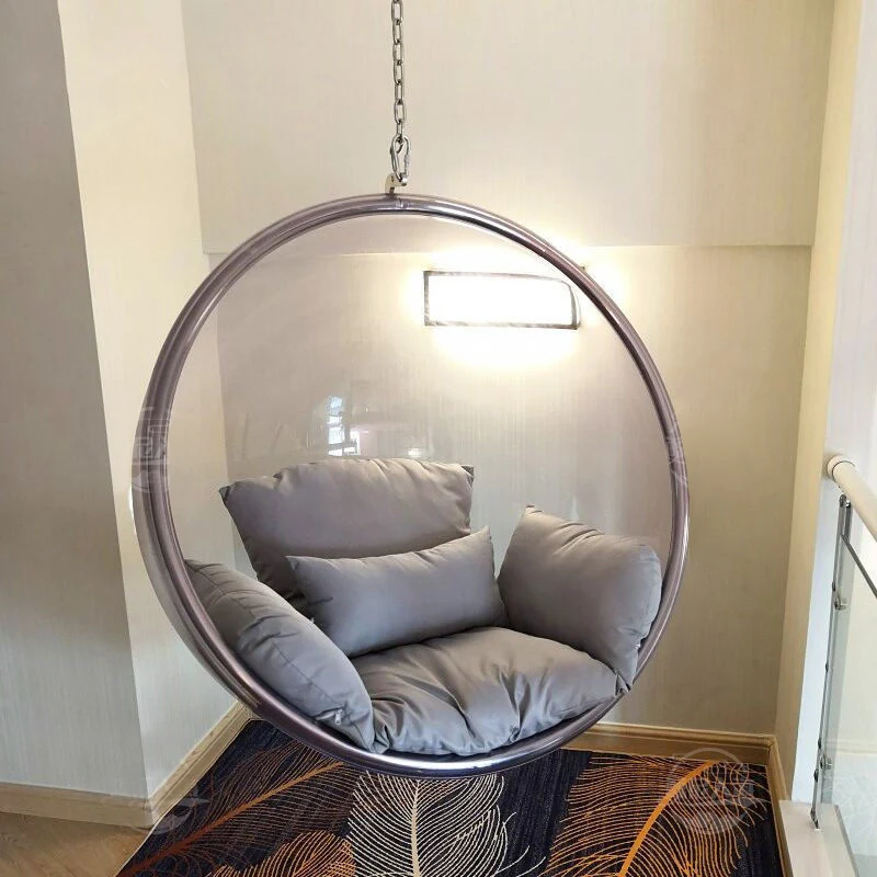 Hot Sale Garden Swing Chair Outdoor Stainless Steel Transparent Type Golden Bubble Chair for Living Room Garden