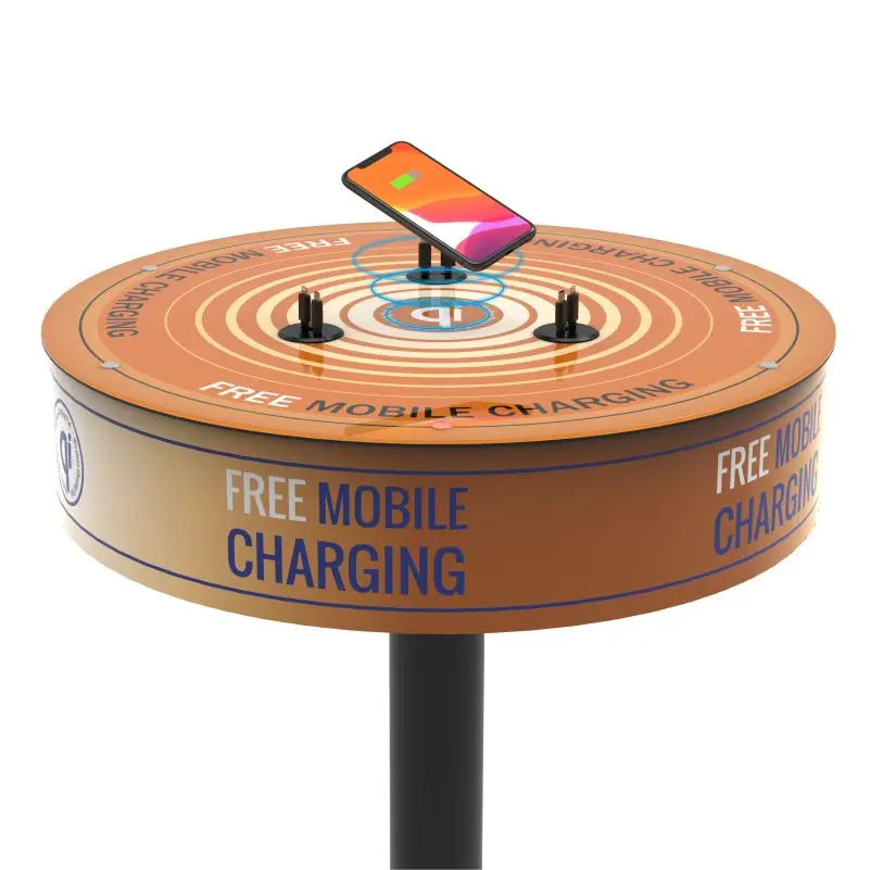  Kidigi charging table with qi wireless charger for lounging areas cafes restaurants bars schools and trade
