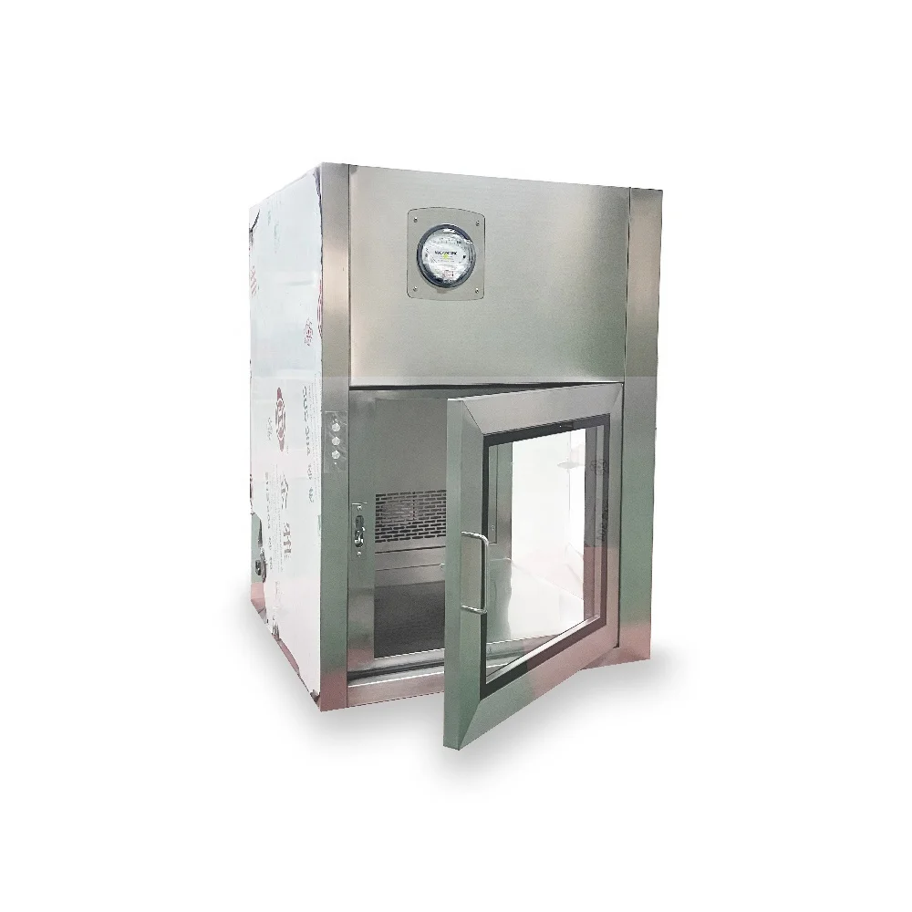 500 X 500 X 500 Clean Room Stainless Steel Static Pass Through Box Transfer Window with UV Light