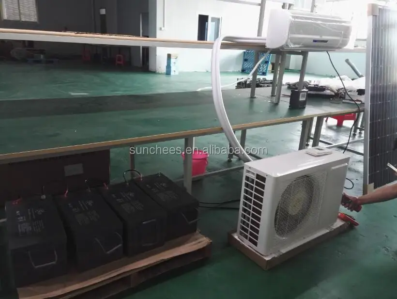 100%DC 48V 1HP wall split solar air conditioner system off grid working for 15 squaremeters for room