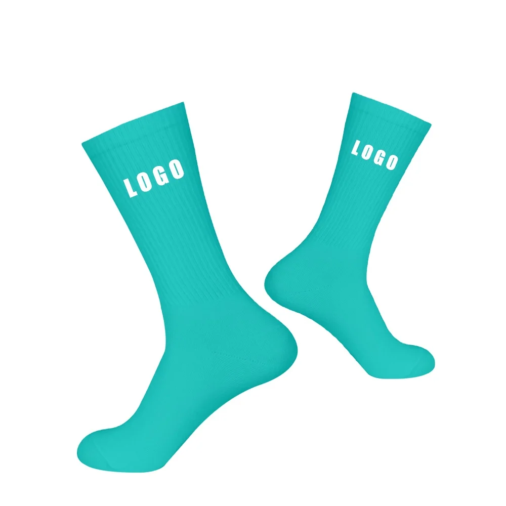 uron custom blue color matching tube fashion socks