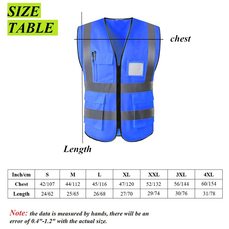 2021 OEM New DesignSafety Vest Hi Vis Work High Visible Patch With Pocket Security Guard Reflective Striping Protective Vest