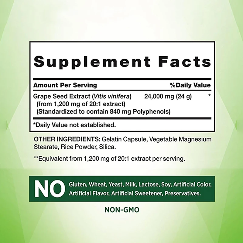 Natural Supplement Health Food Grape Seed Oil Extract Softgel Grapeseed Capsules OPC OEM Private Label 120mg 500mg Antioxidant