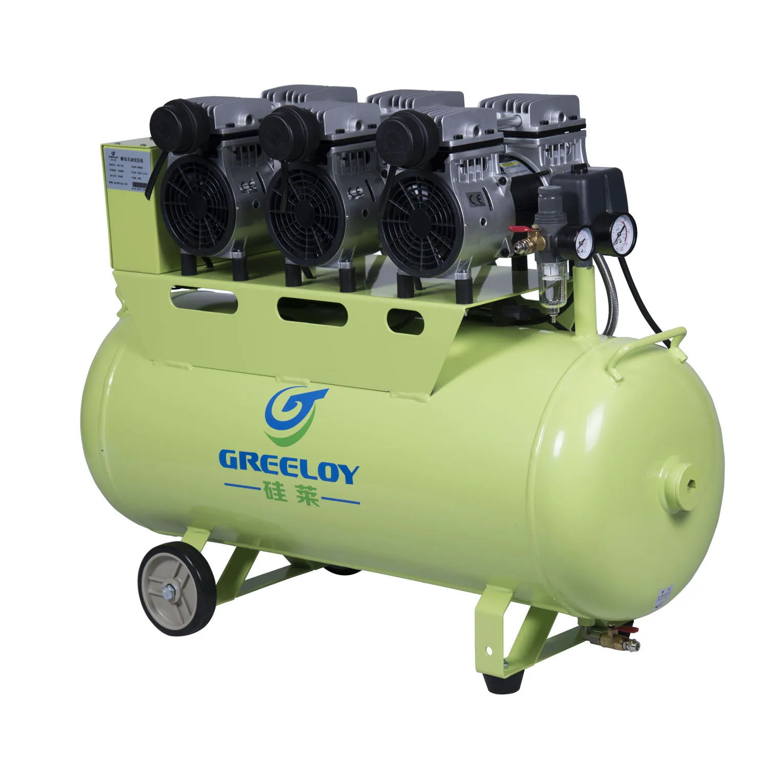 GREELOY 1800W 90L бесшумный воздушный компрессор с масляной смазкой