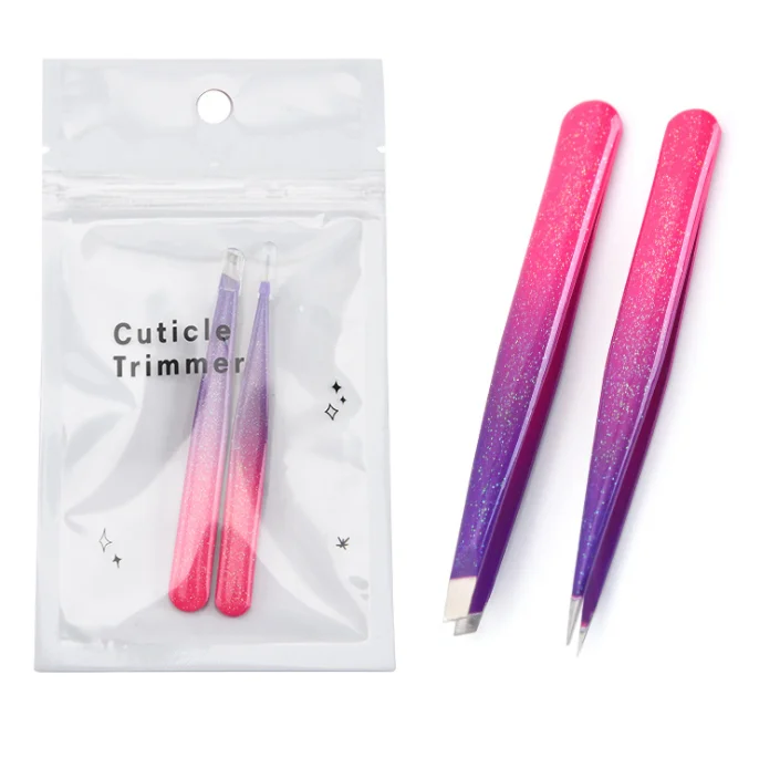 Glue dropping gradient glittering powder striplash tweezers tweezers eyebrow trimming beauty makeup tool set