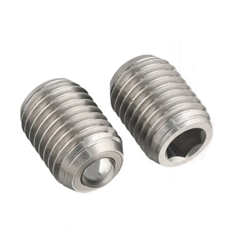 ZBCSB Stainless Steel Hex Head SUS 304 Ball Rollers Plunger with Set Screw Bolt Without Spring M6-20