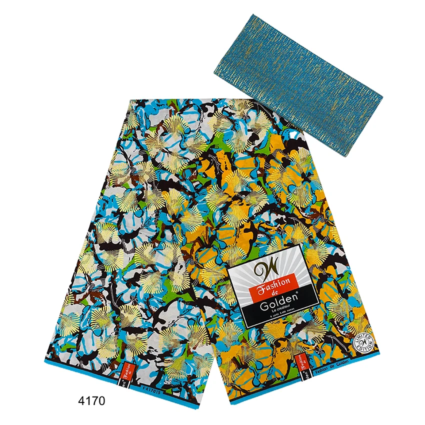 Tissu Wax Africain Real Wax Fabric 6 Yard Cotton Ghana Black Kente Fabric 4+2 yards/piece