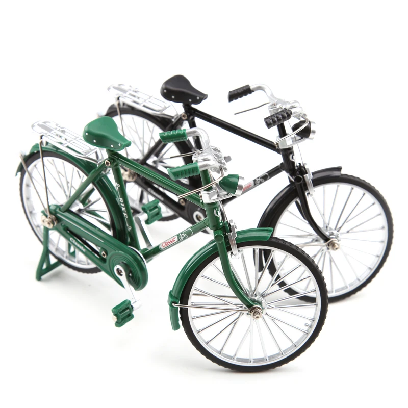 Bicycle Model Classic Bicycles 1:10 Scale Die-Cast Alloy Mini Mountain Bike Desktop Decoration Crafts Miniature Bike