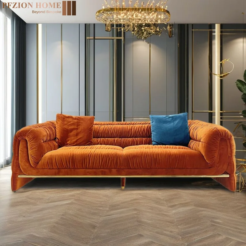 Modern Modular Corner Sectional Sofa New Design Leather Fabric Convertible for Living Room Hotel Hall Floor Upholstered Couch
