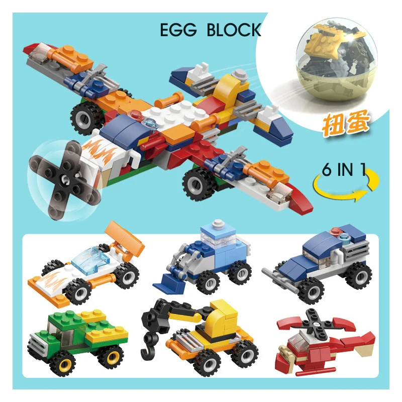 6IN 1 Building blocks Mini toy car  Candy gifts for kids  Building blocks car
