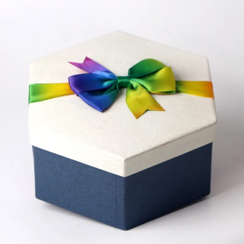 Rainbow ribbon bow gift printed decoration ribbon bow pre tied elastic ribbon bow with elastic loop