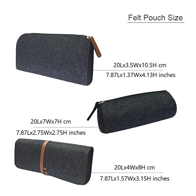 Upin custom eco friendly Felt set 3 pcs Fashion stationary pencil cases