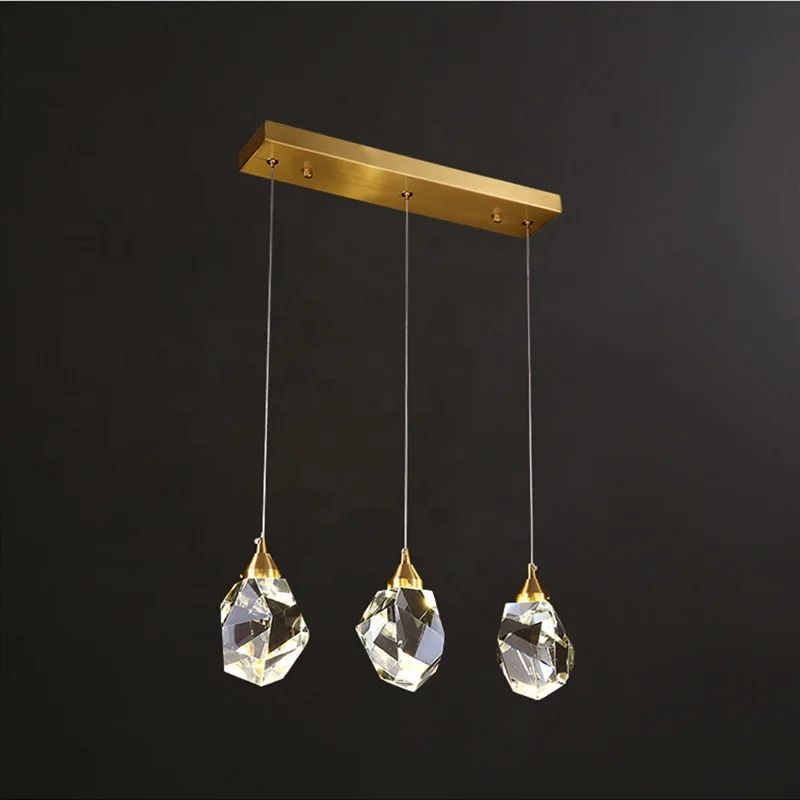 Modern Crystal Chandelier Copper Lamp LED Crystal Ball Light Fixture for Home Kitchen Decoration