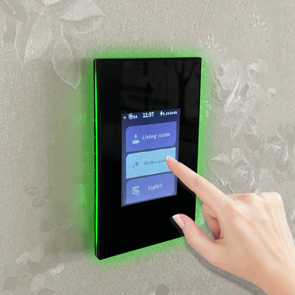 Smart Life US standard Tuya APP 1/2/3 Gang Smart Touch Panel wifi wall switch