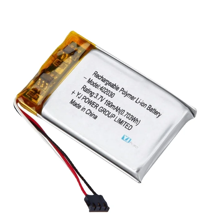 Wholesale reliable quality UN38.3 KC CE certificate YJ402030/190mAh rechargeable 3.7V lithium ion battery for Adult products