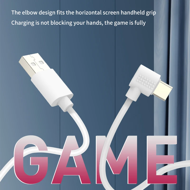 OEM ODM 1.2M 3A 5PIN TPE Fast usb a to type c right 90 degree angle usb cable