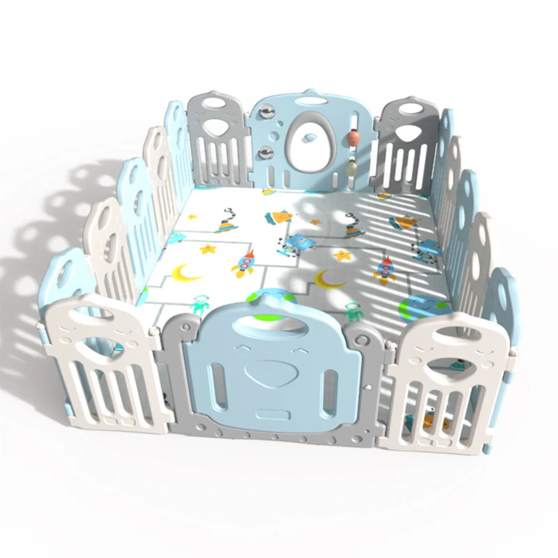 
14+1+1Kure Demestic Stable Baby Playpen Plastic Safety Baby Play Yard Indoor Fence 