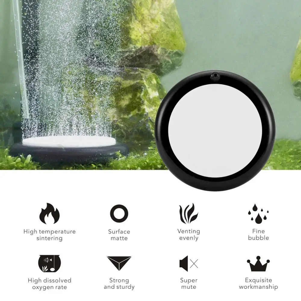 Hygger Aquarium Air Stone Kit with Fish Tank Bubbler, Nano Furnace Flue Round Air Stone Disk Set aquariums equipments