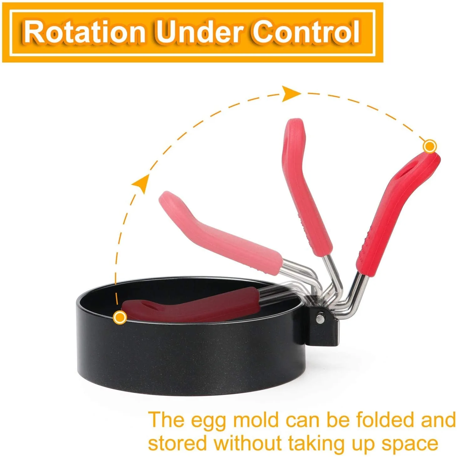 Round Cooking Tools Handle Stainless Steel Non-Stick Round Fried egg circle Pancake Rings Mold