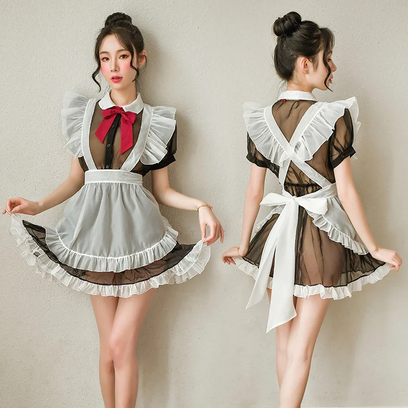 
wholesale fashion show sexy lingerie short dresses for women Maid costume 