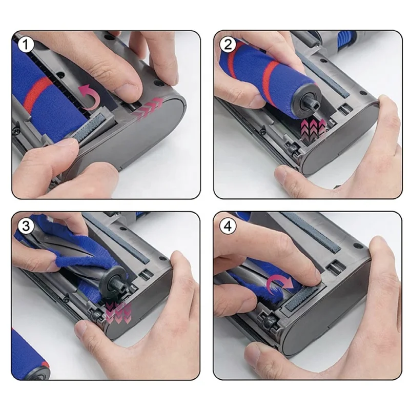 For D yson V7 V8 V10 V11 V15 Vacuum Cleaners with Replacement Roller Brush Bar LED Headlights Floor Brush Attachment