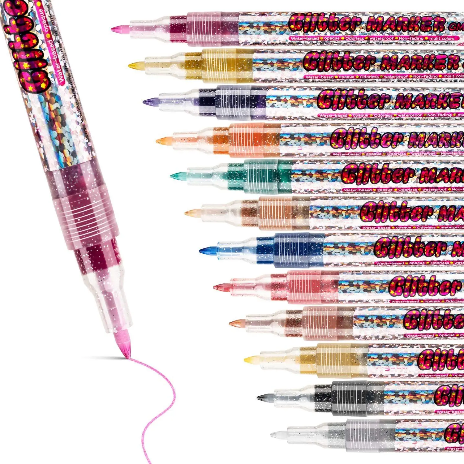 ANI 8/12 colors Glitter Pens Eco friendly graffiti markers DIY Craft Acrylic paint set For Drawing