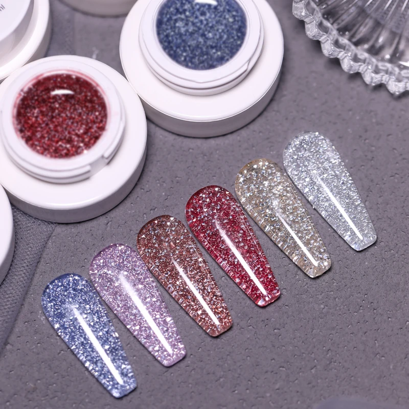 Vendeeni Private Label Imported Super Shining Glitter Carat Diamond Reflective Gel High Quality Gel Polish Gel