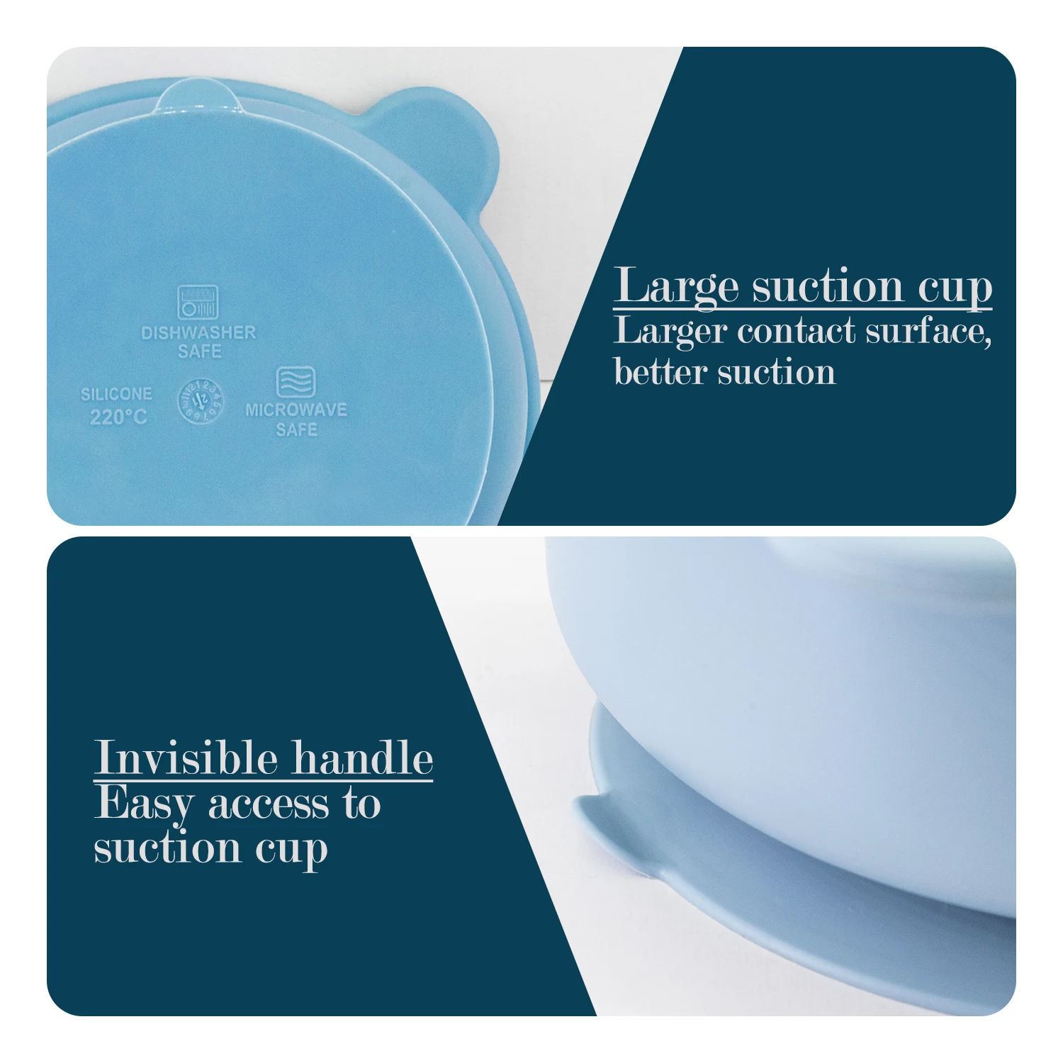 Food Grade Silicone Suction Baby Bowl & Spoon - Suction Bowls for Baby Led Weaning - BPA Free - Baby Feeding Set