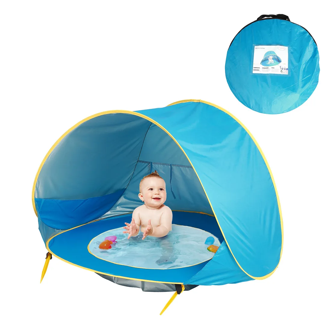 Beach cabana beach shade portable canopy fashion Baby Tent with Pool UP 50+  Outdoor Beach Tent for Aged 0-3