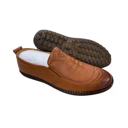 Wholesale Price Custom Business  Loafers Comfortable Brown Mens Genuine Leather Shoes